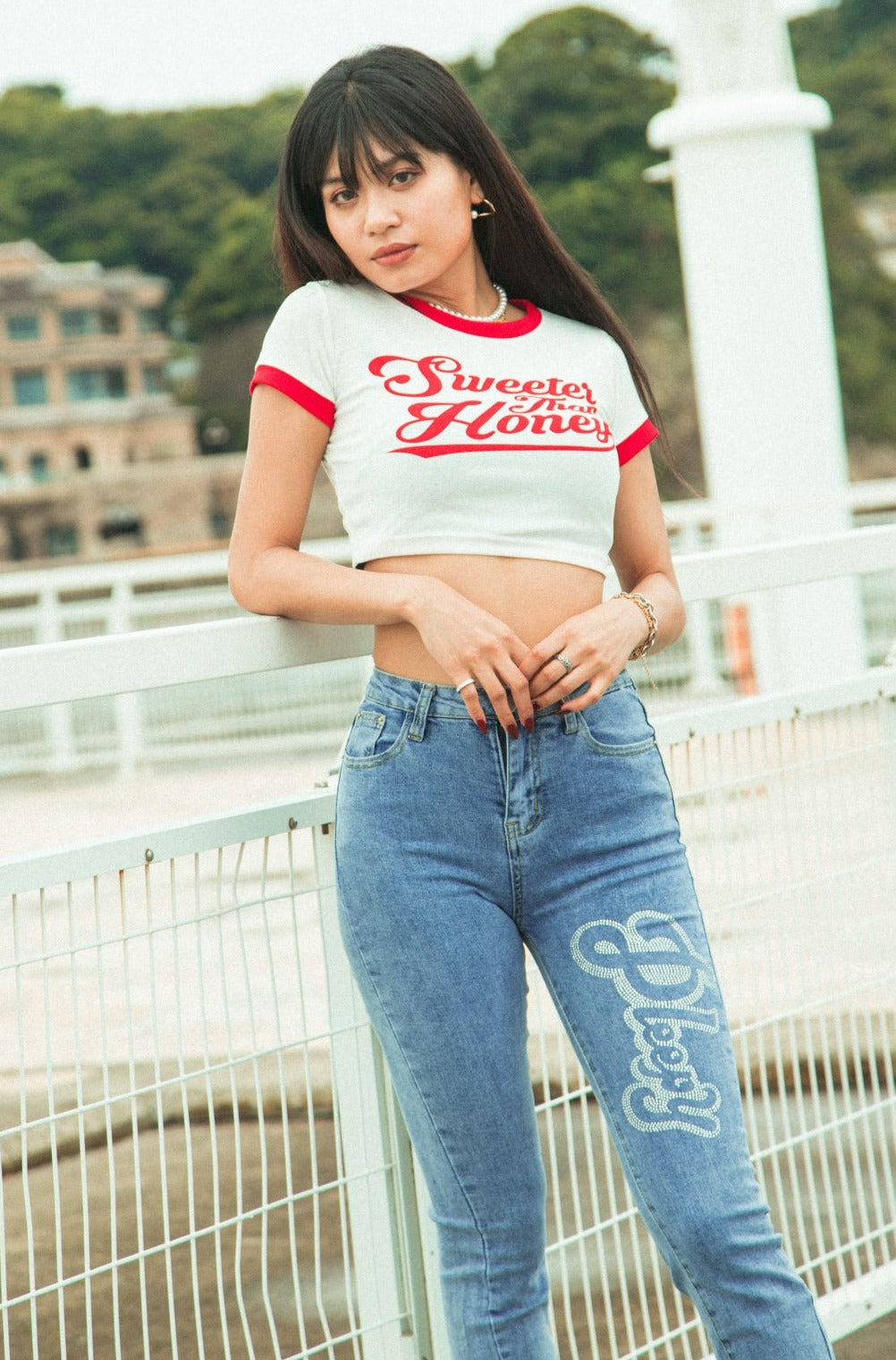 ロゴクロップドリンガーTシャツ DPB71078