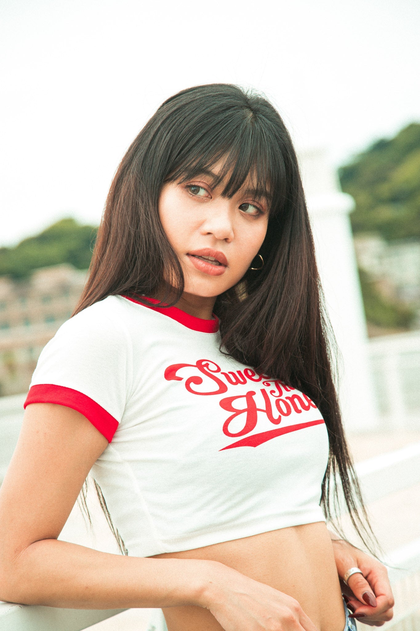 ロゴクロップドリンガーTシャツ DPB71078