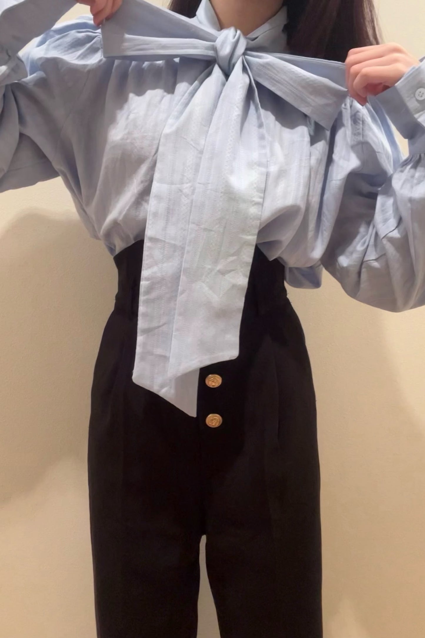 ゴールドボタンハイウエストパンツ CPA03045