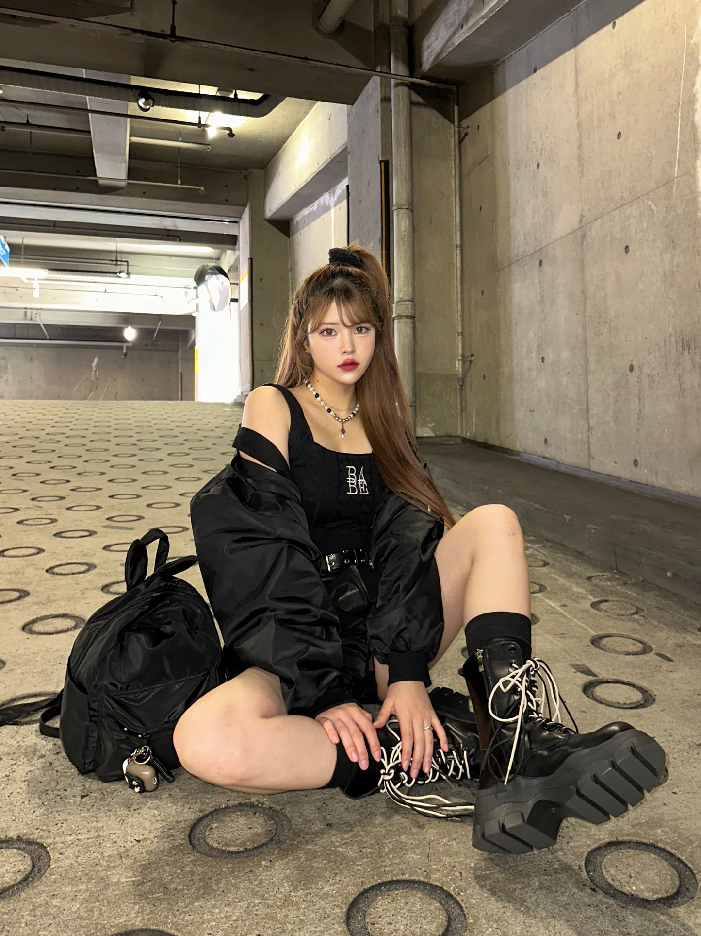 バイカラーハイレザーブーツ DPB39106