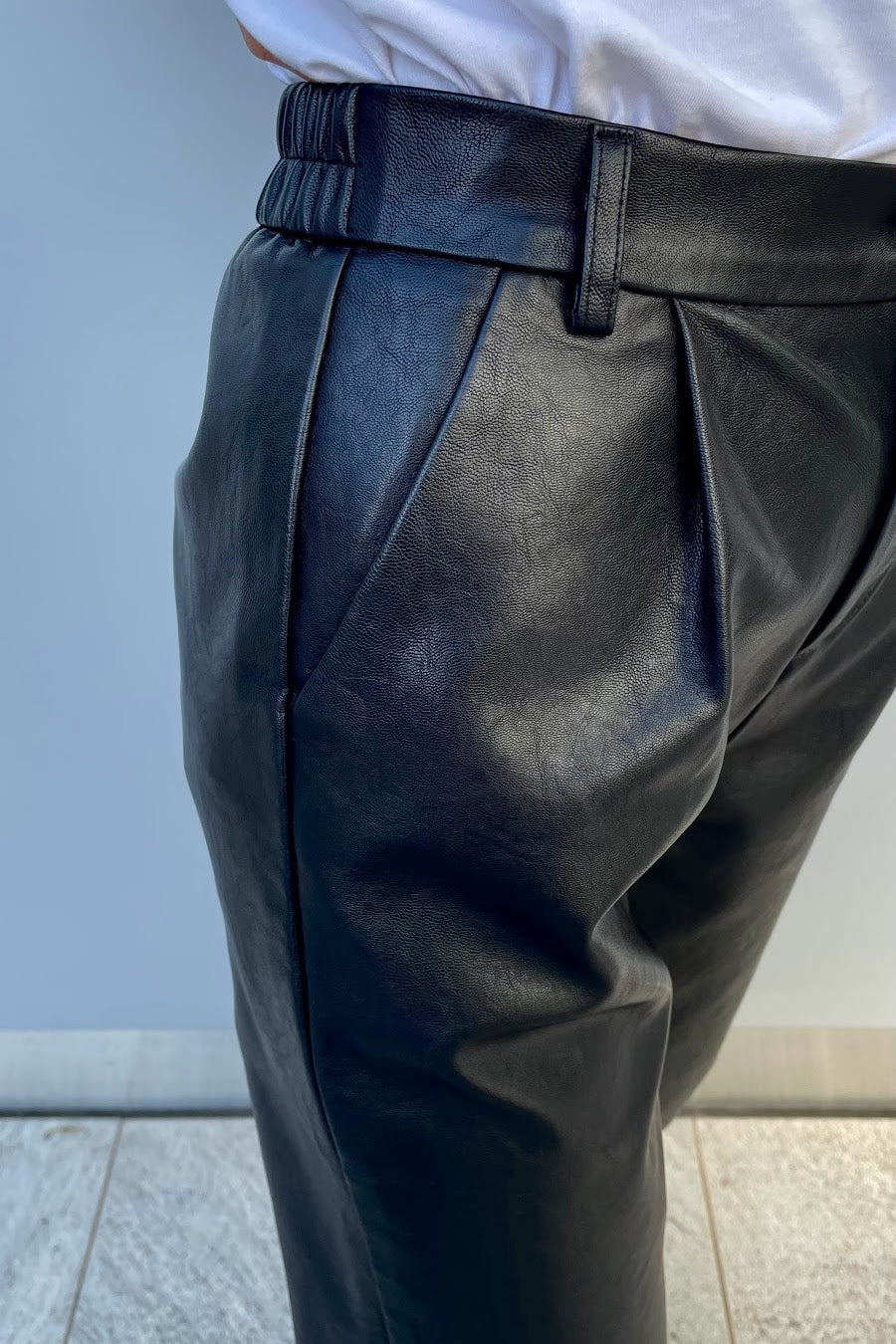 ブラックレザーパンツ DPA17017