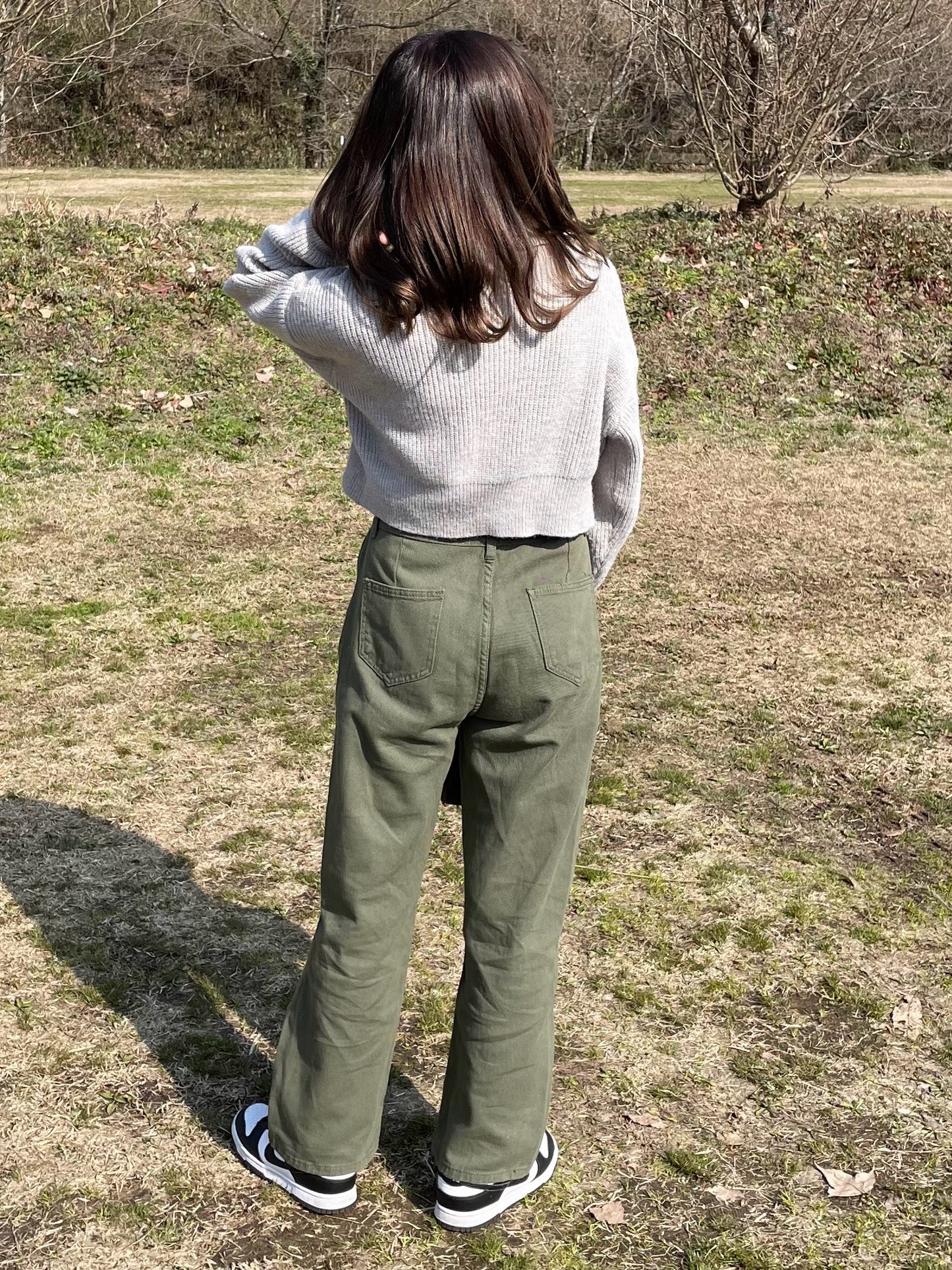 カーキストレートデニムパンツ DPA61188