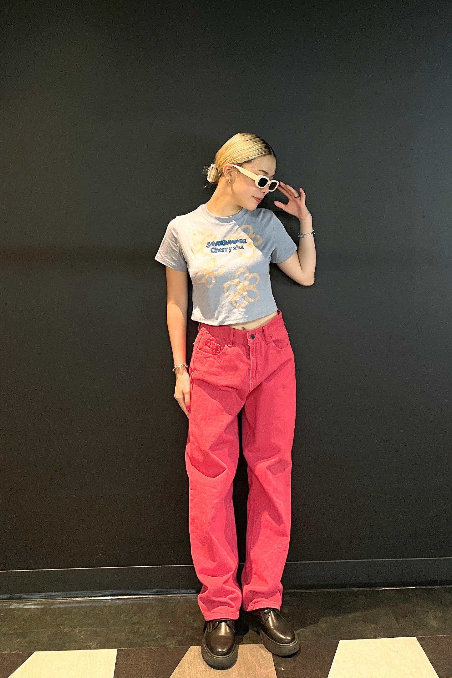 フラワーロゴTシャツ DPA18110