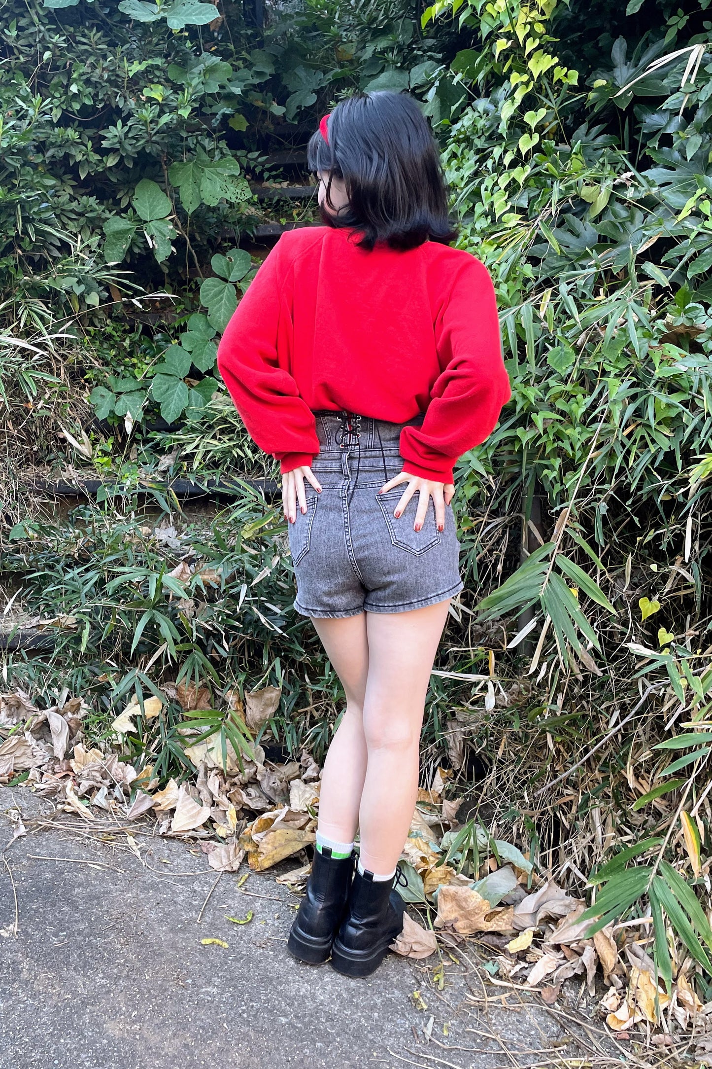 ハイウエストショートデニムパンツ DPA43130