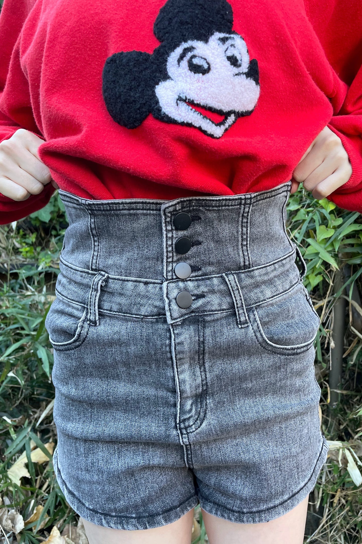 ハイウエストショートデニムパンツ DPA43130