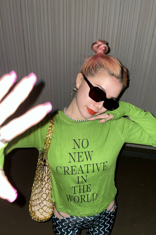 レタリンググリーンカットソー DPA18081