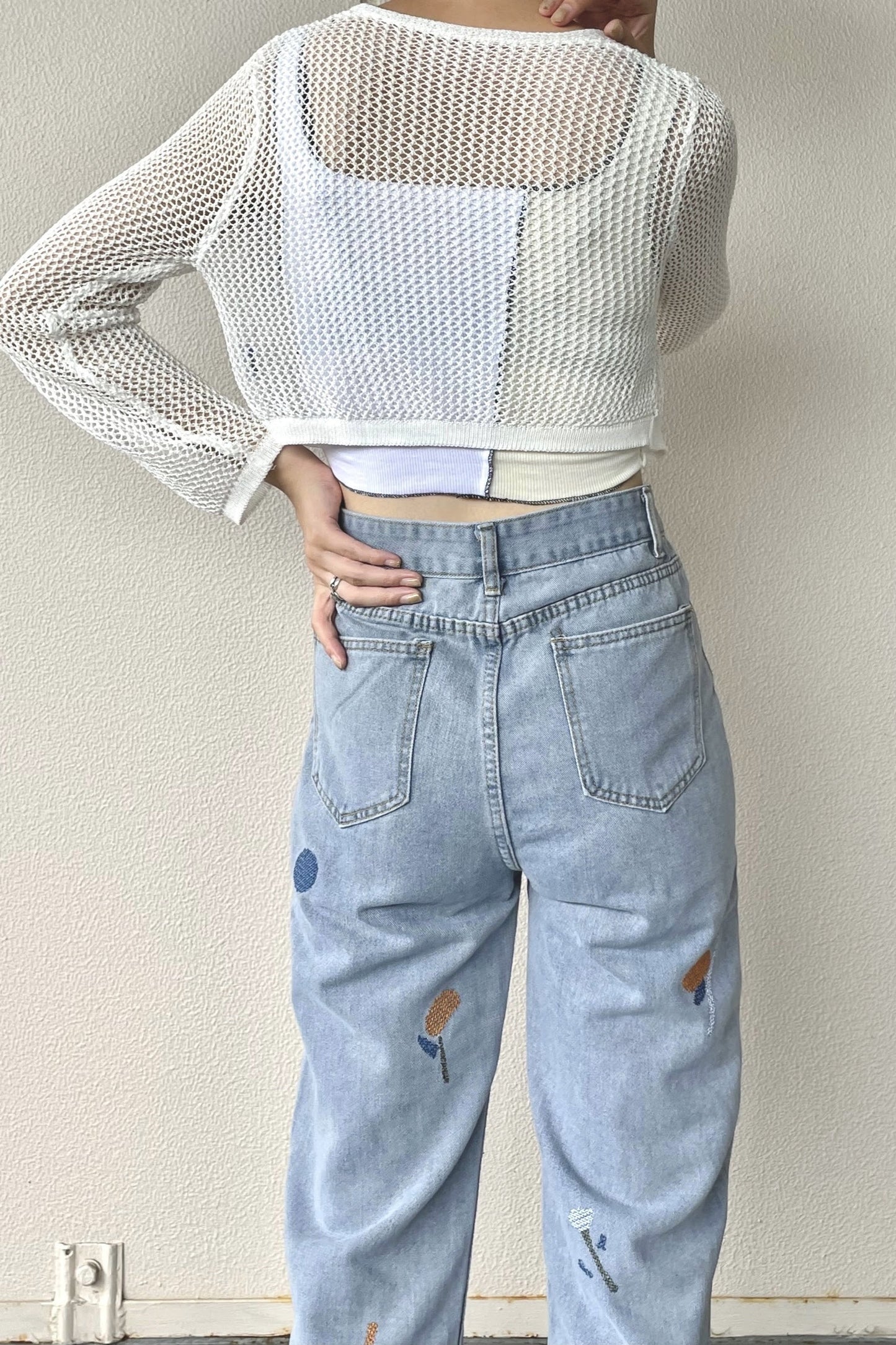 フラワー刺繍デニム DPA96001