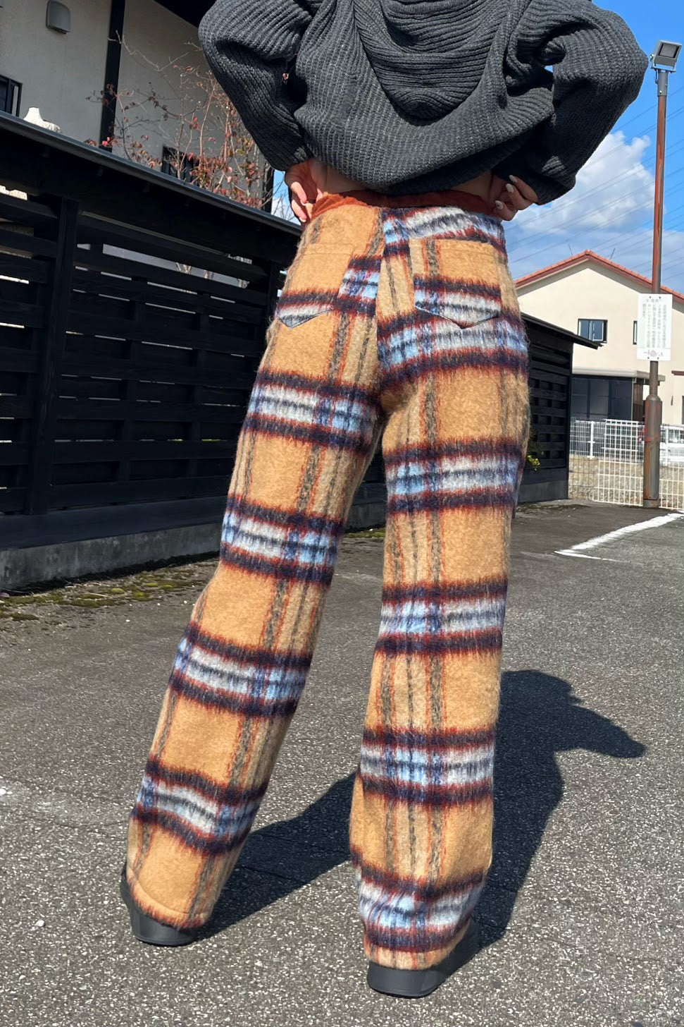 モヘアチェックパンツ DPB19044