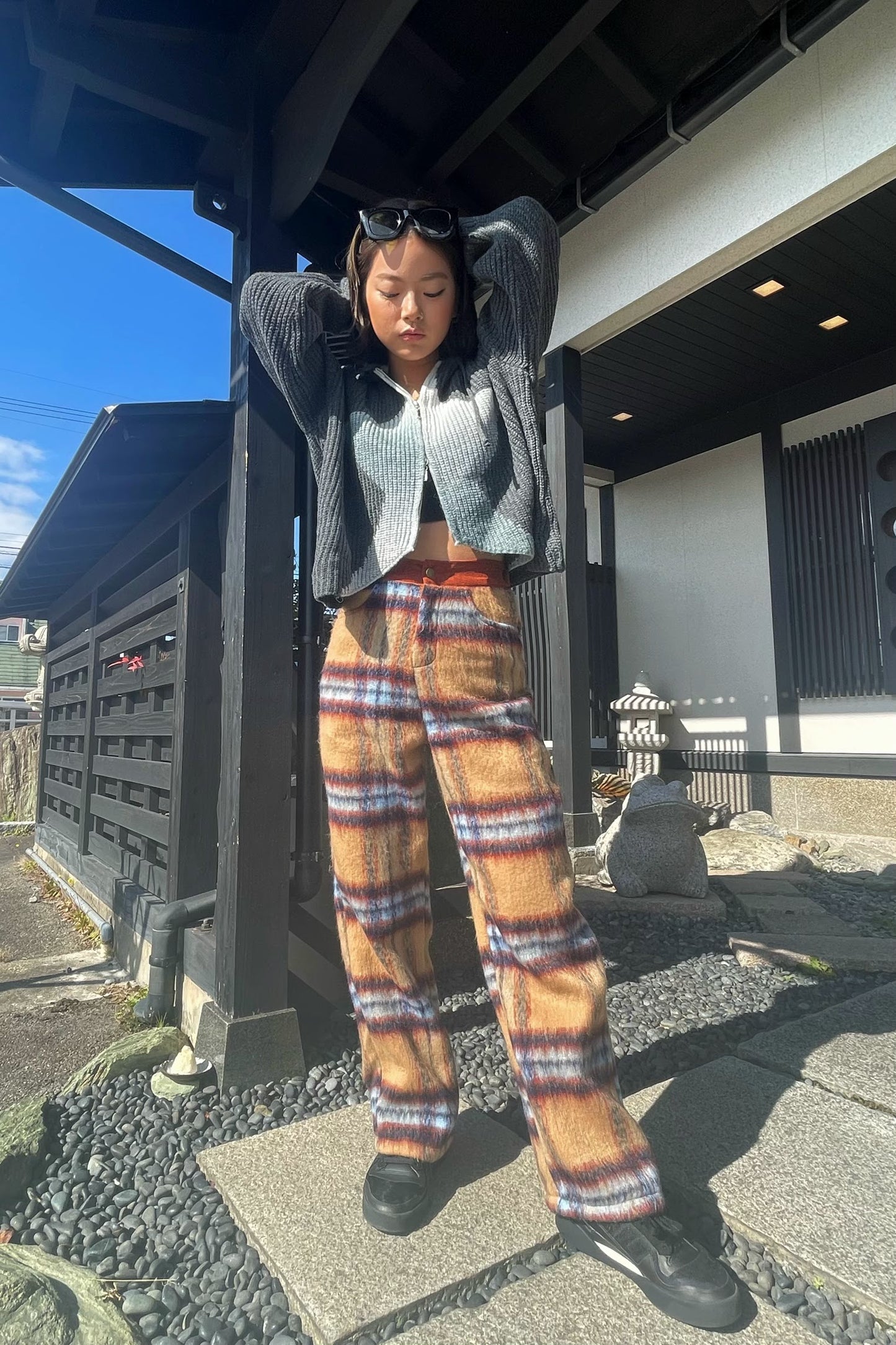 モヘアチェックパンツ DPB19044