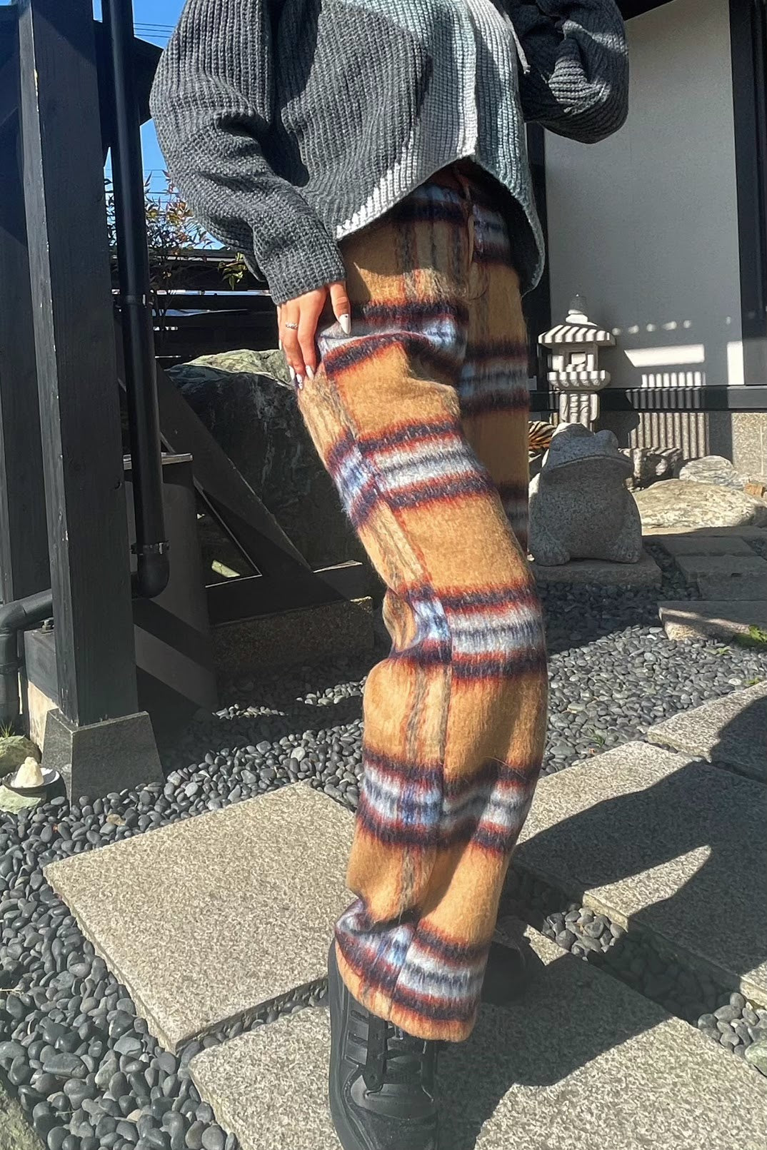 モヘアチェックパンツ DPB19044