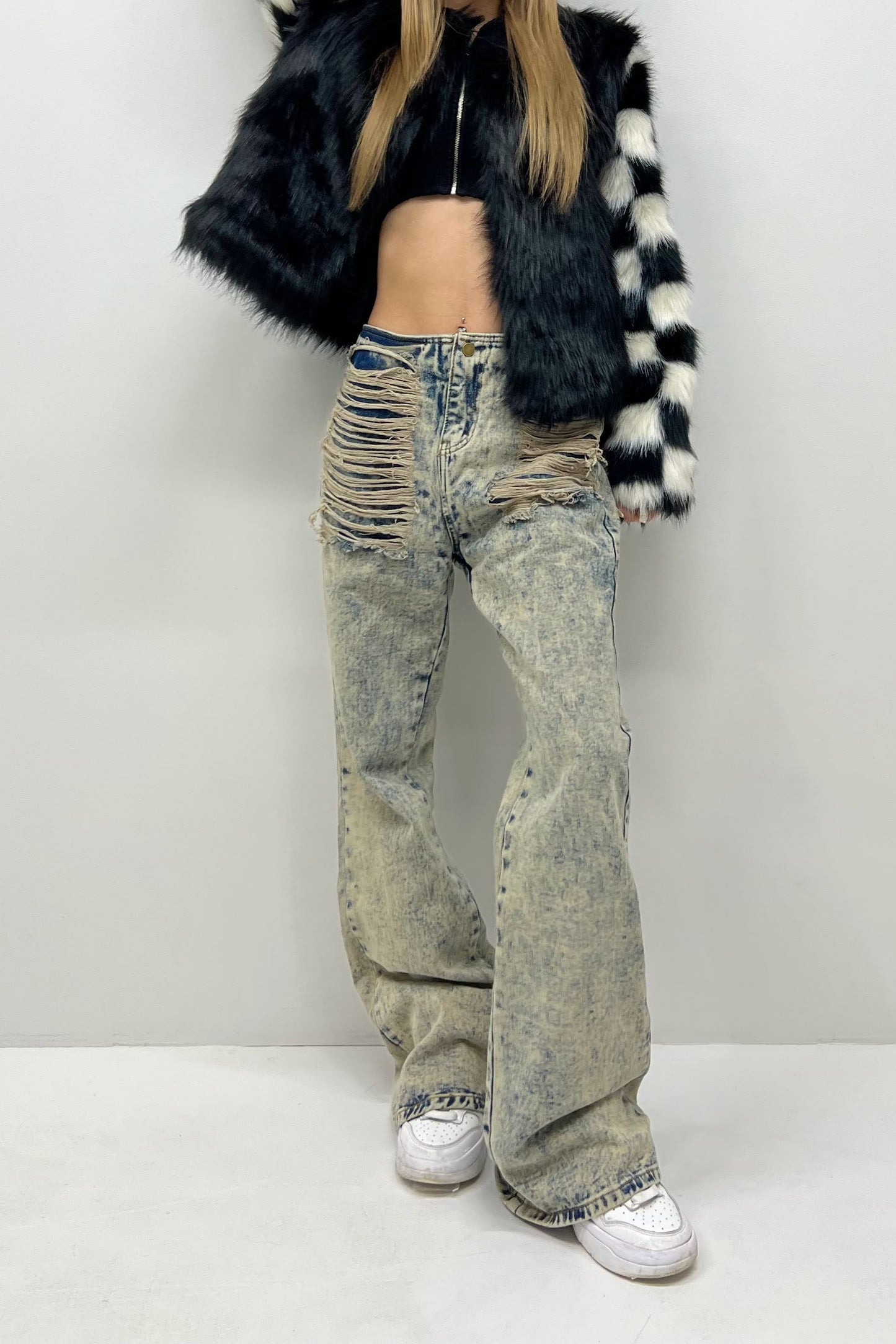 モノクロショートファーコート DPB06082