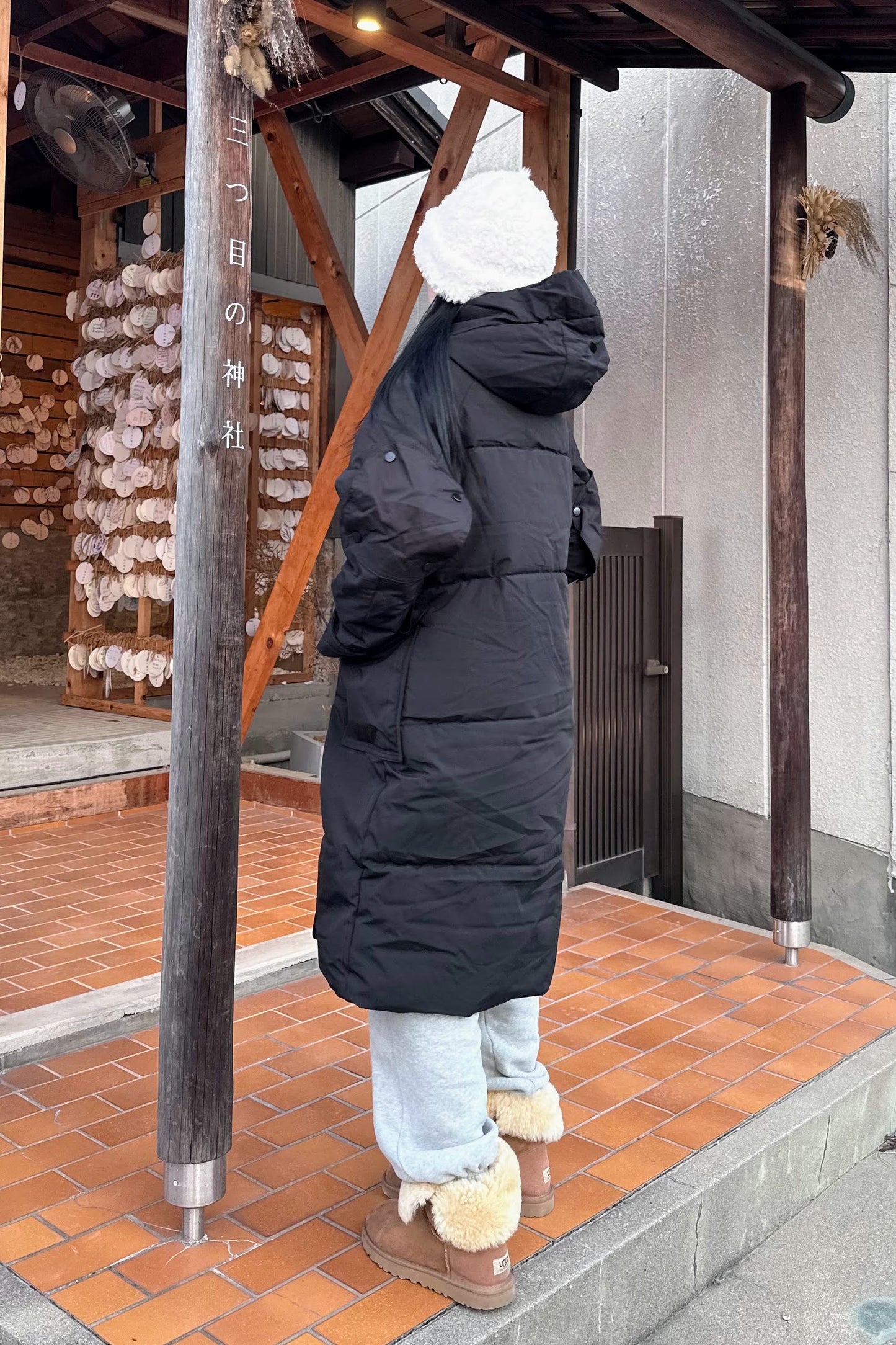 ブラックロングコート DPB43035