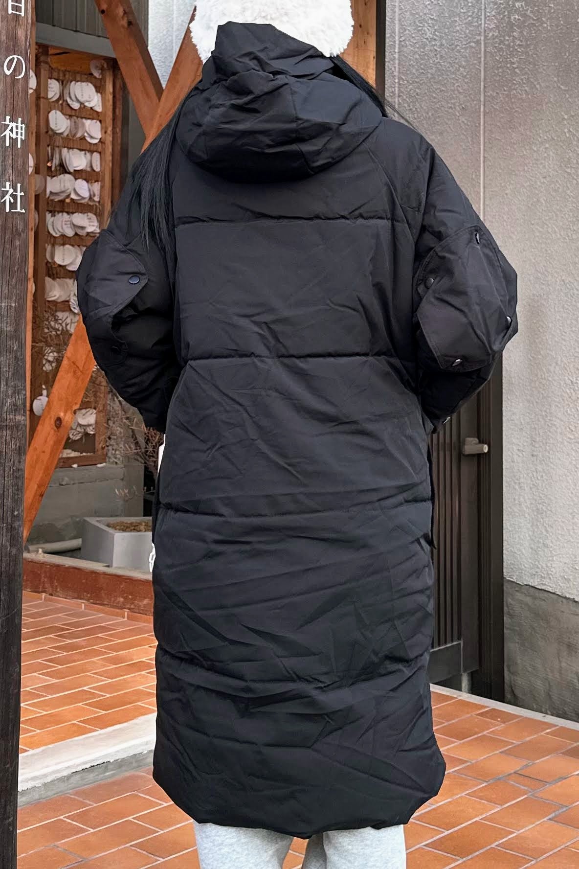 ブラックロングコート DPB43035