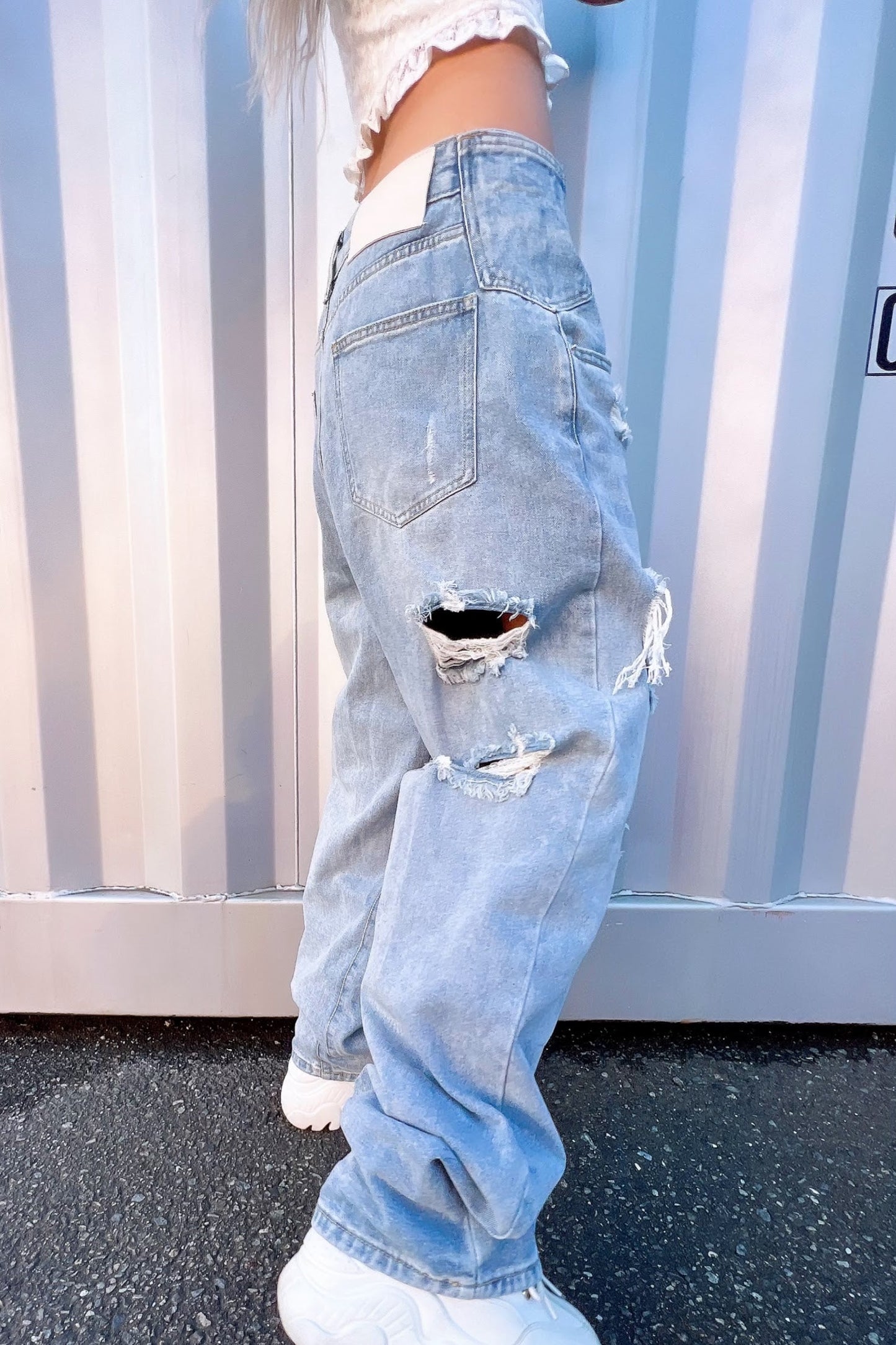 ストレートダメージデニムパンツ DPB10006