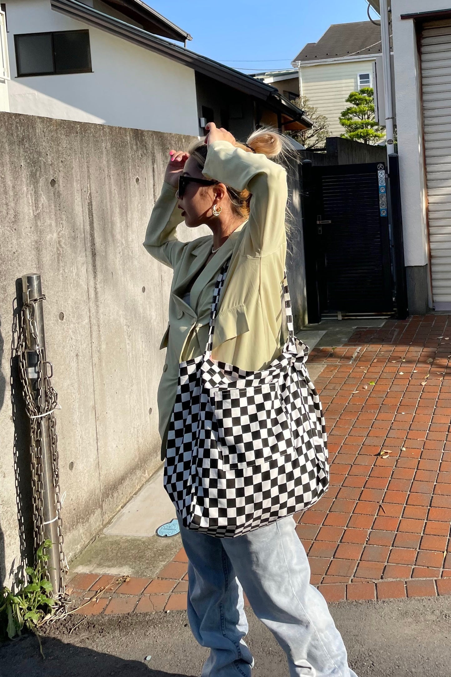 チェッカートートバッグ DPA27025