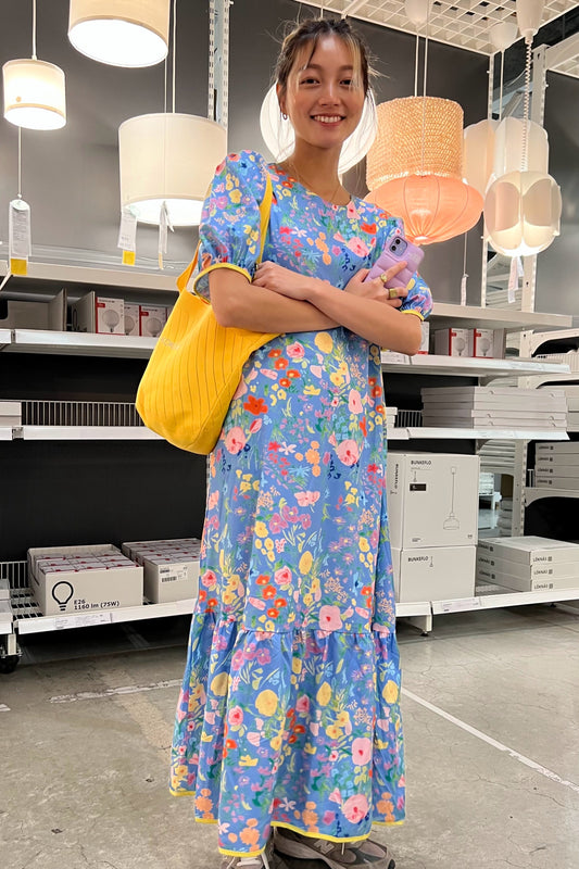 フラワーパターンロングワンピース DPA17086