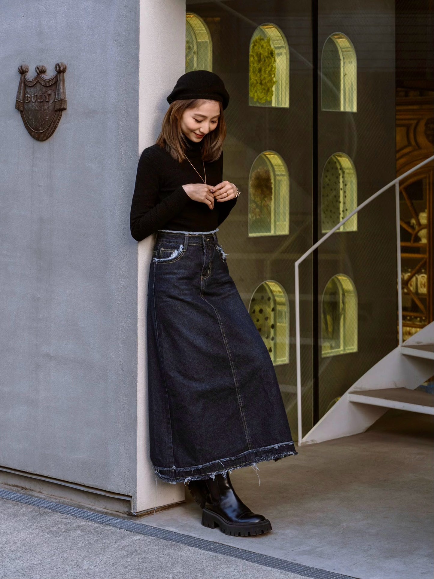 フリンジデザインデニムスカート CPA14039