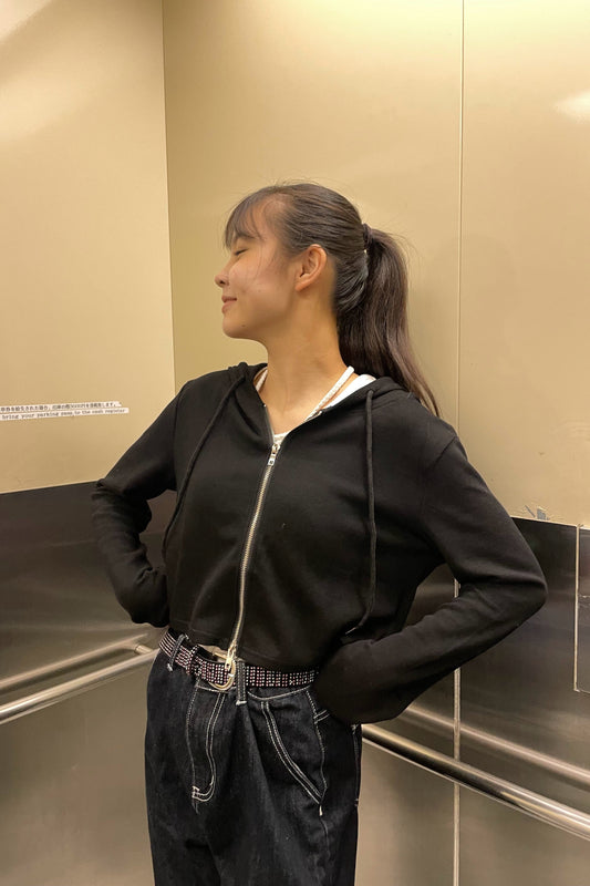 ブラックジッパーパーカー DPA46062