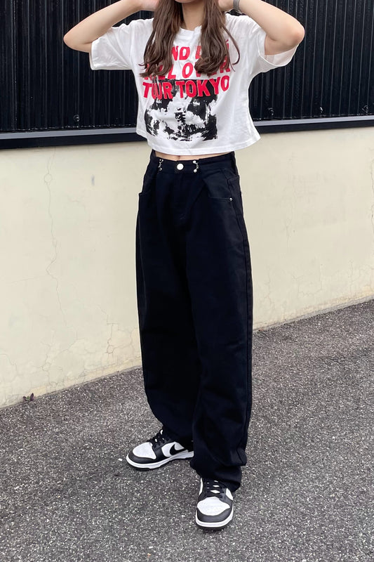 ブラックワイドパンツ DPA61058