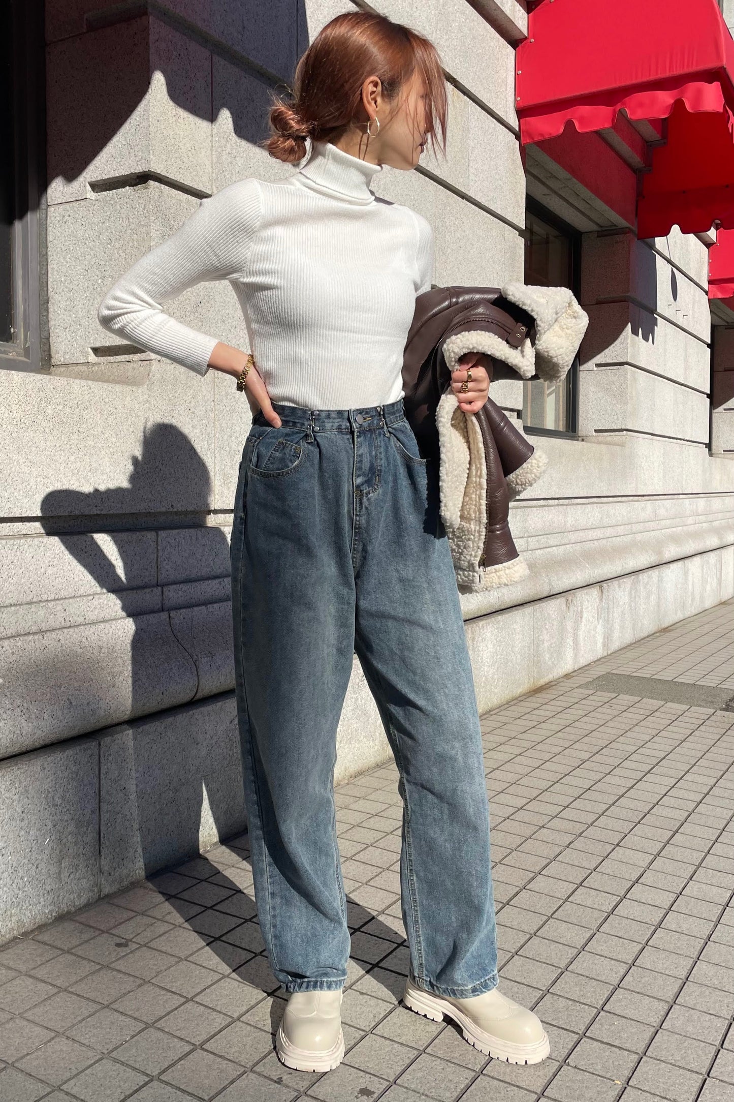 ホックストレートデニムパンツ DPA17023