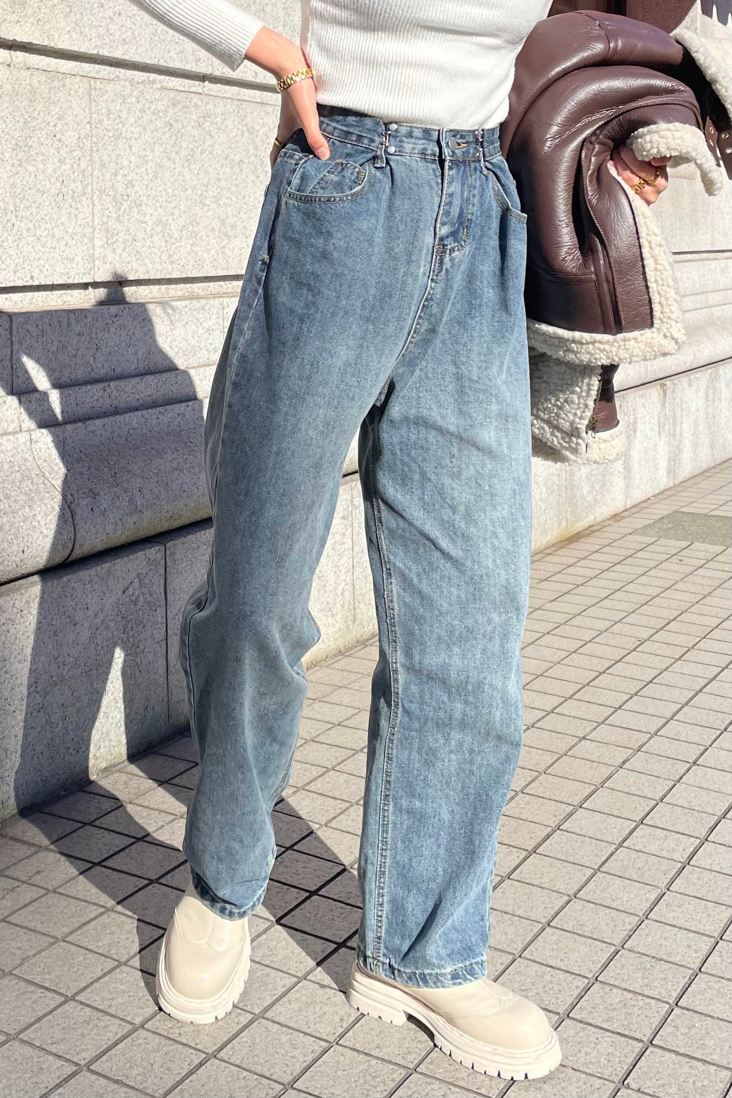 ホックストレートデニムパンツ DPA17023