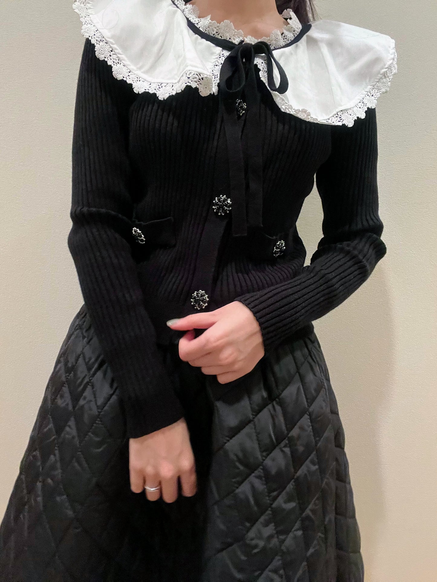 ビジューレースカラーニット CPA03060