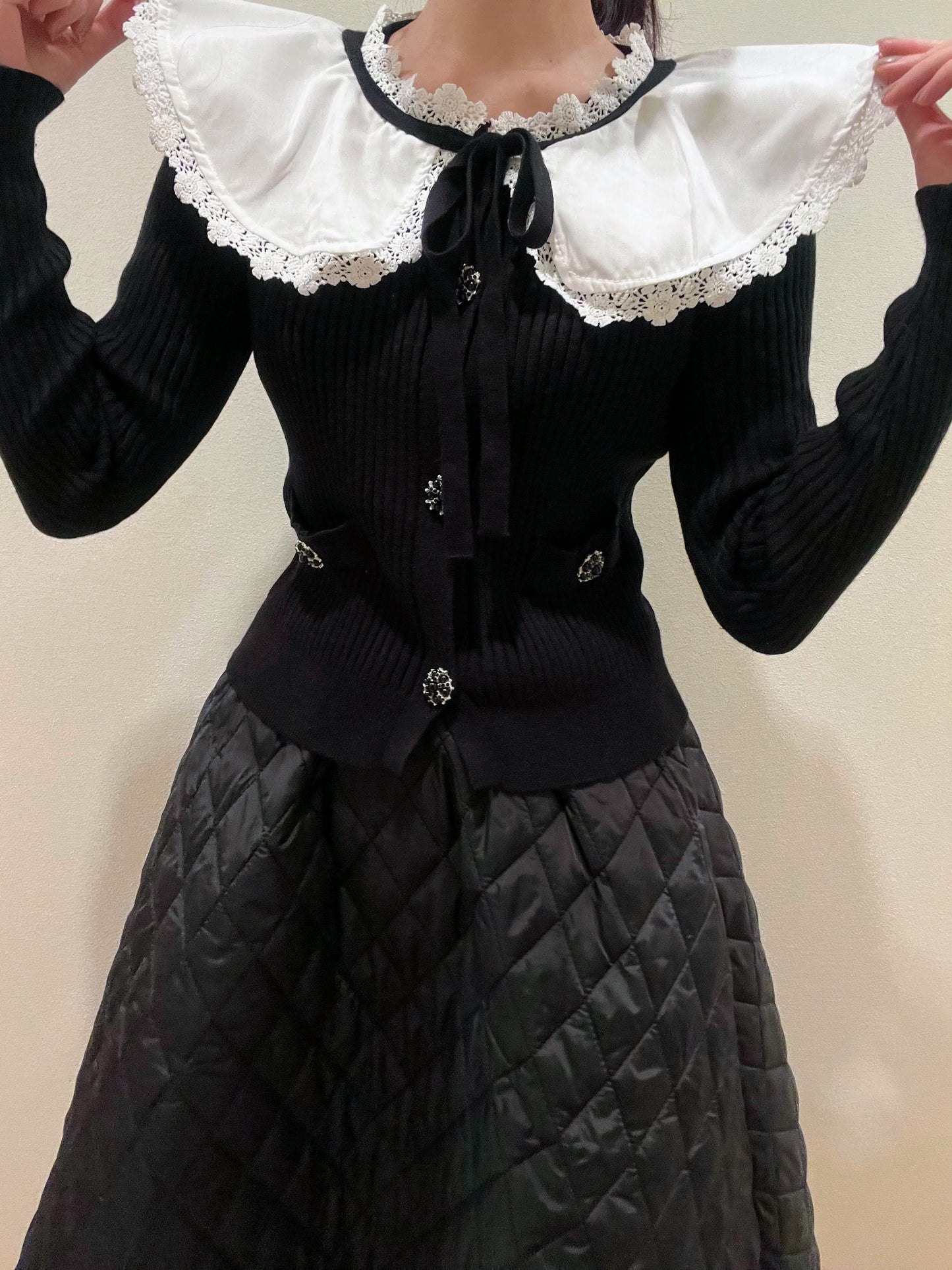 ビジューレースカラーニット CPA03060