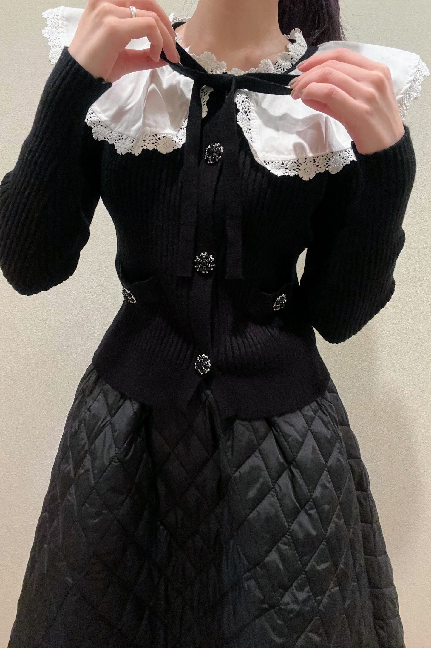 ビジューレースカラーニット CPA03060