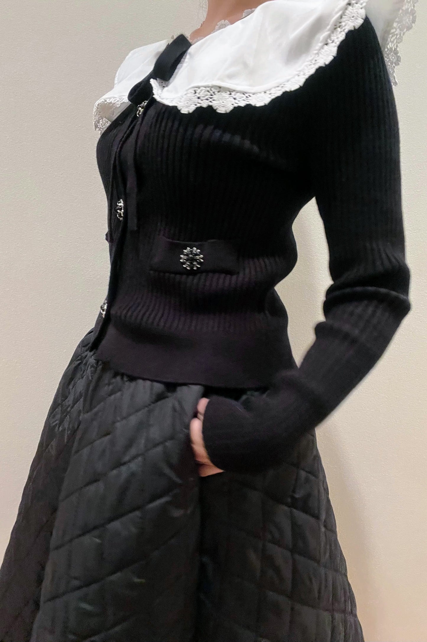 ビジューレースカラーニット CPA03060