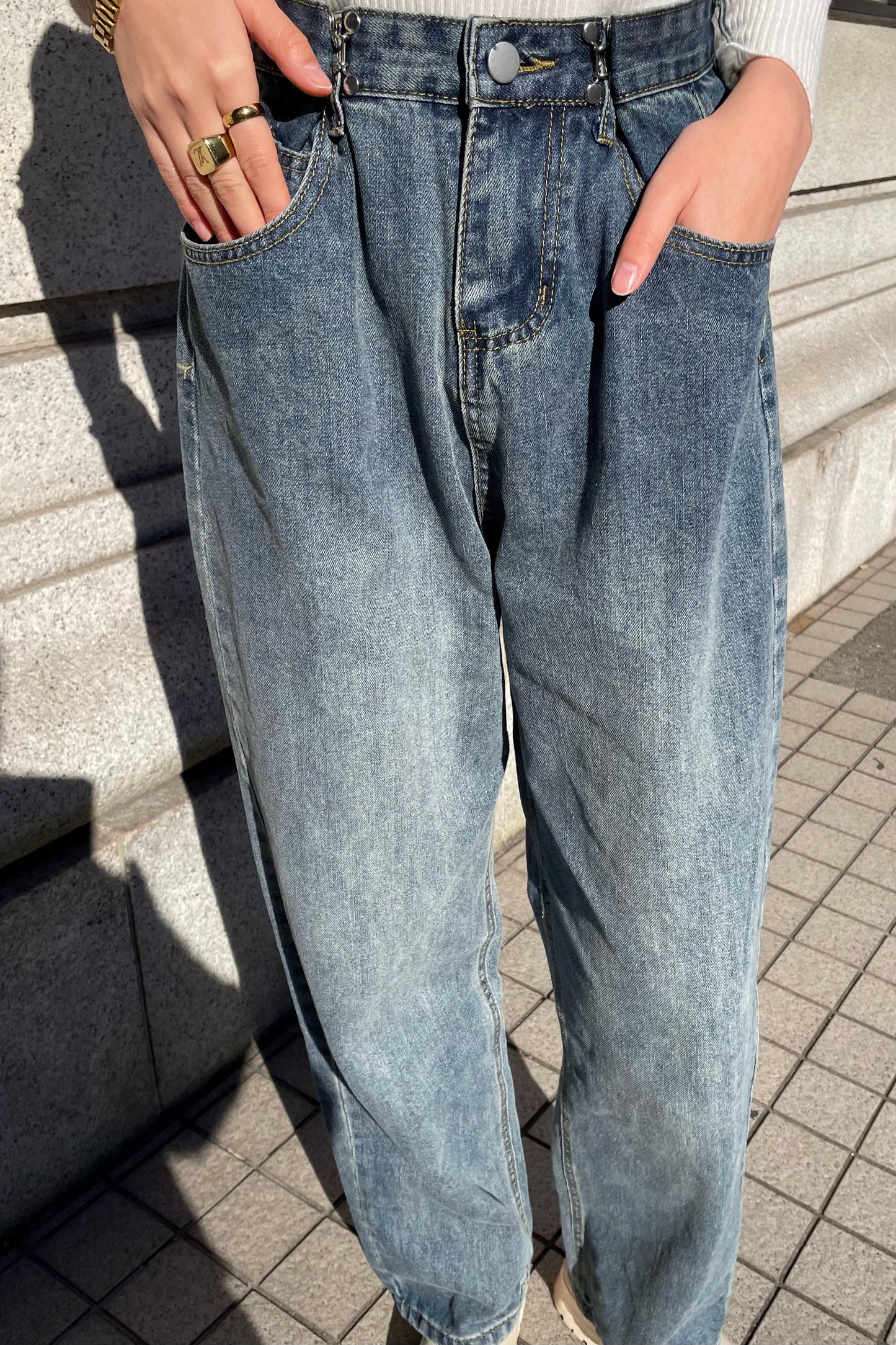 ホックストレートデニムパンツ DPA17023