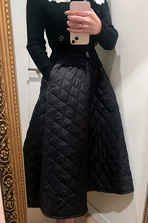 ブラックキルティングスカート CPA03062