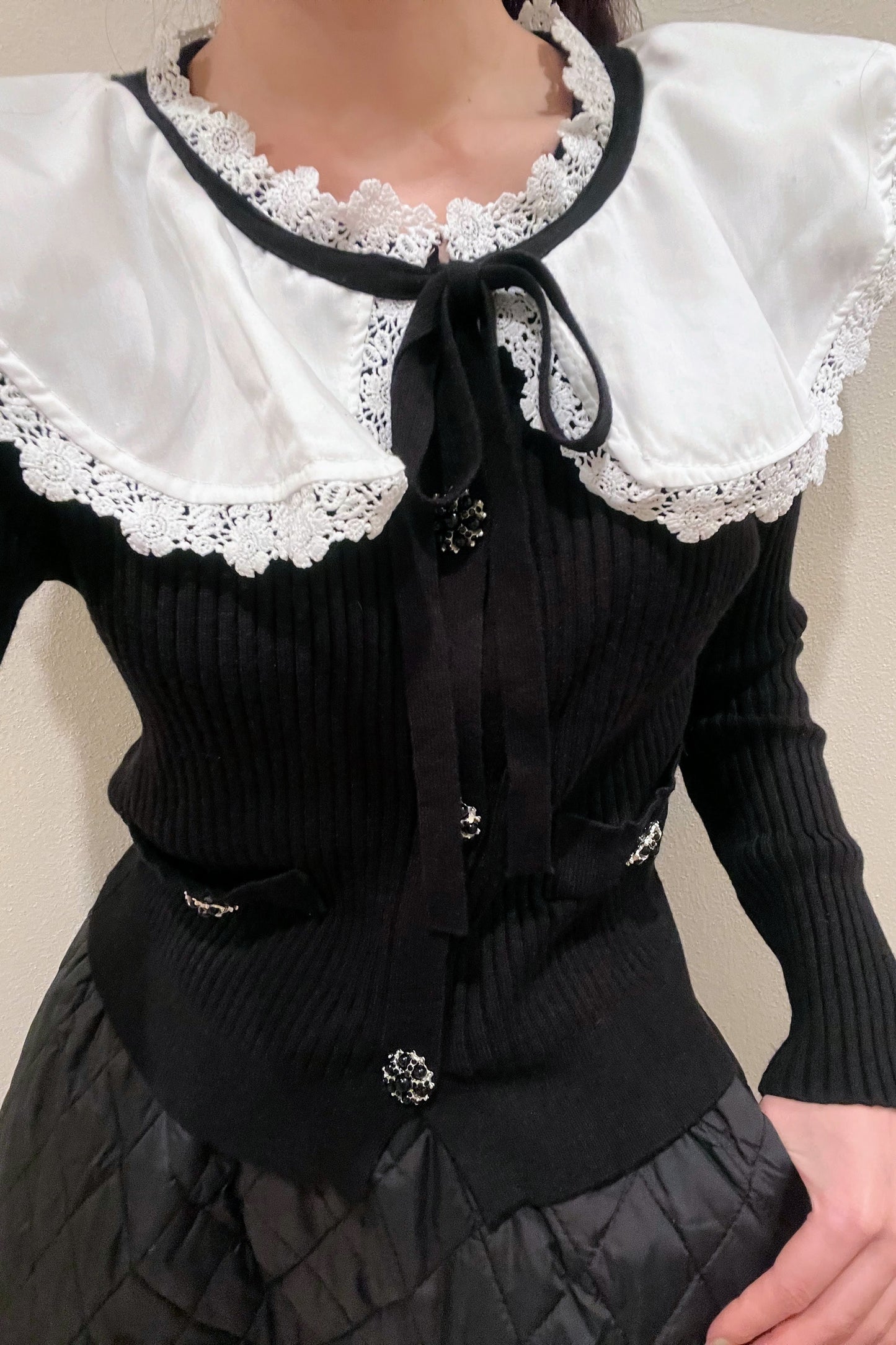 ビジューレースカラーニット CPA03060