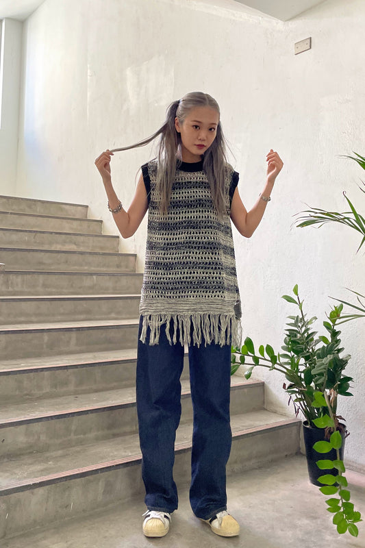 フリンジボーダータンクトップ DPA33070