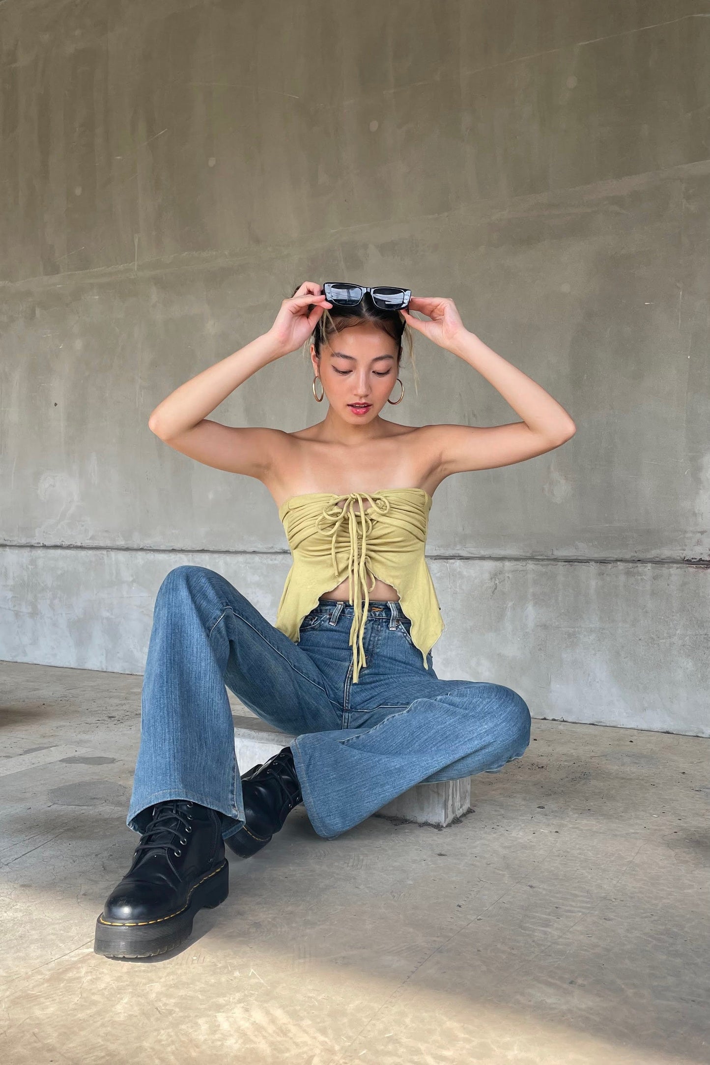 モスグリーンネックキャミソール DPA17119