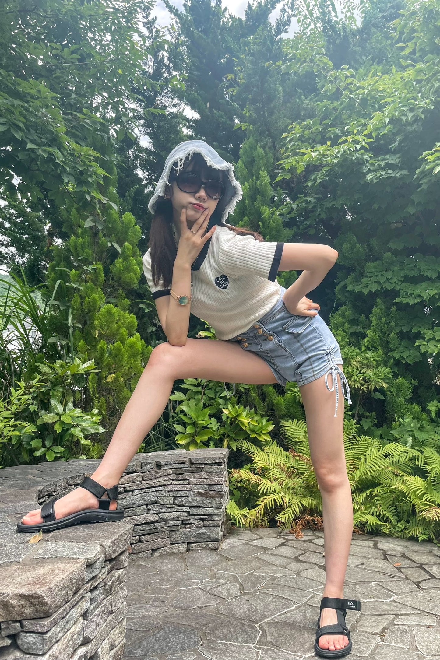 ハイウエストサイドリボンショートパンツ DPB01011