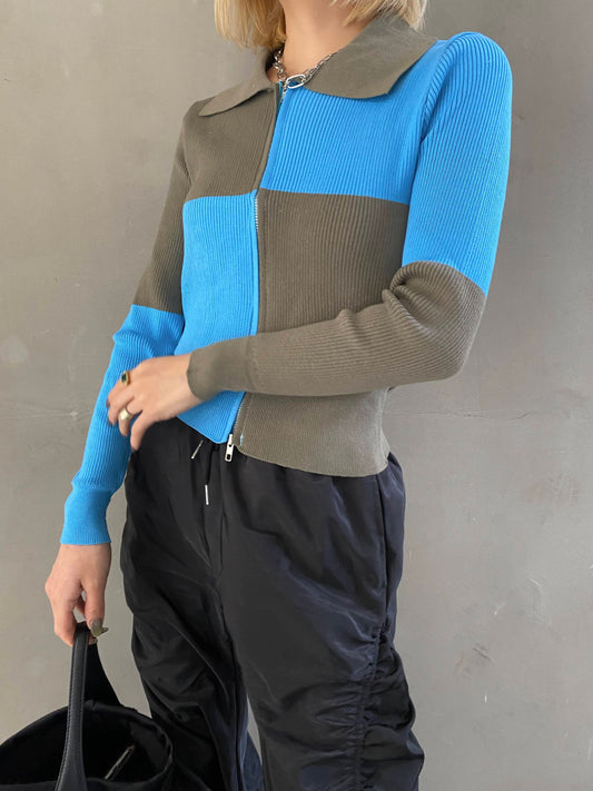 ブロックジップニット DPB26068