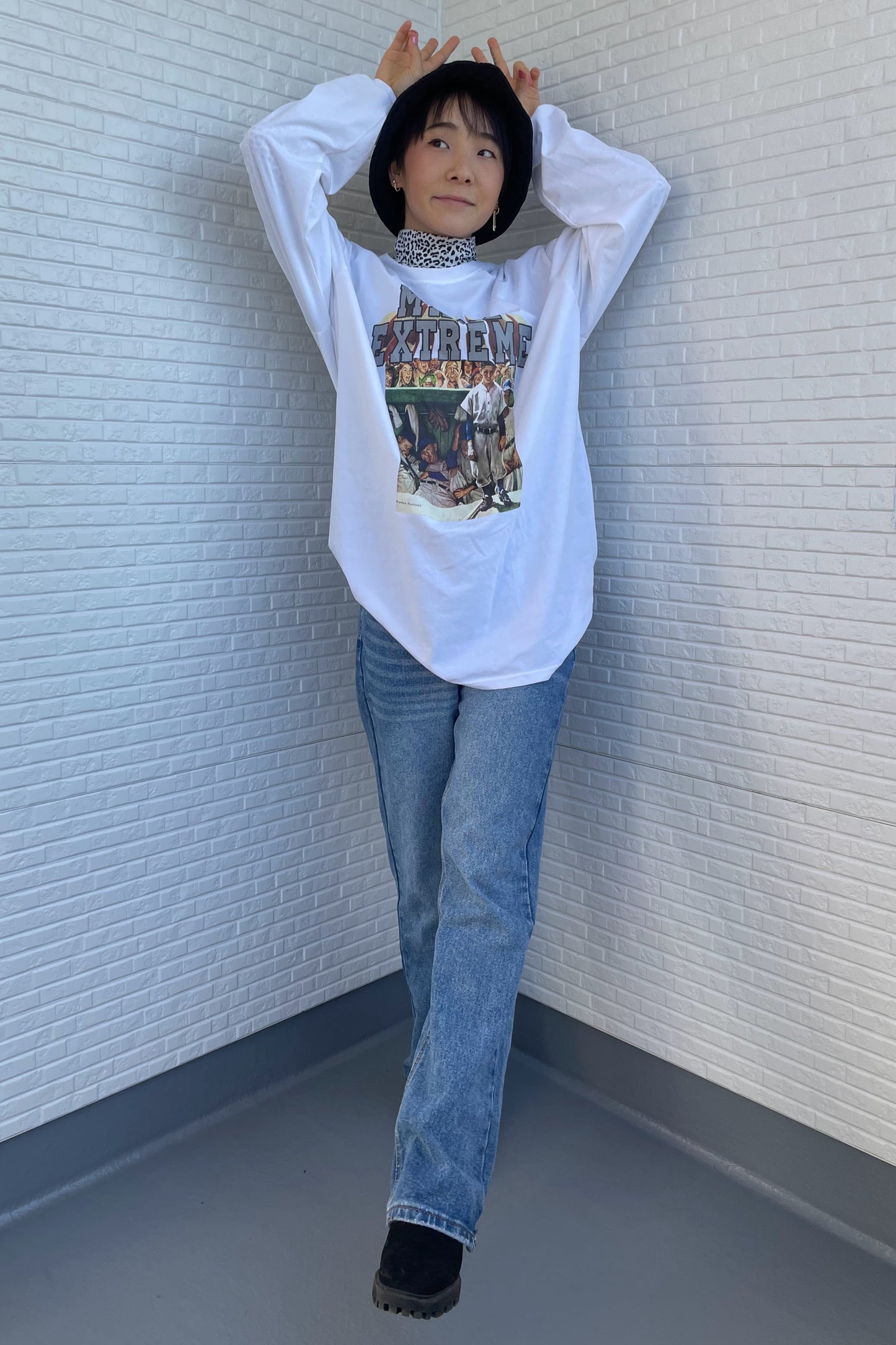 オーバーサイズレトロプリントTシャツ DPA03122