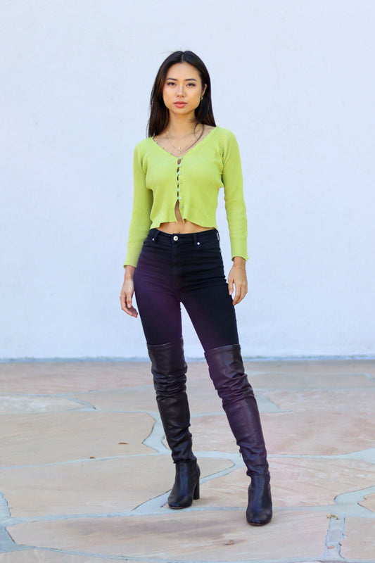 グリーンショートカーディガン DPA94054