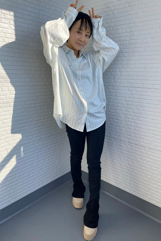 ストライプロゴステッチシャツ DPA03112