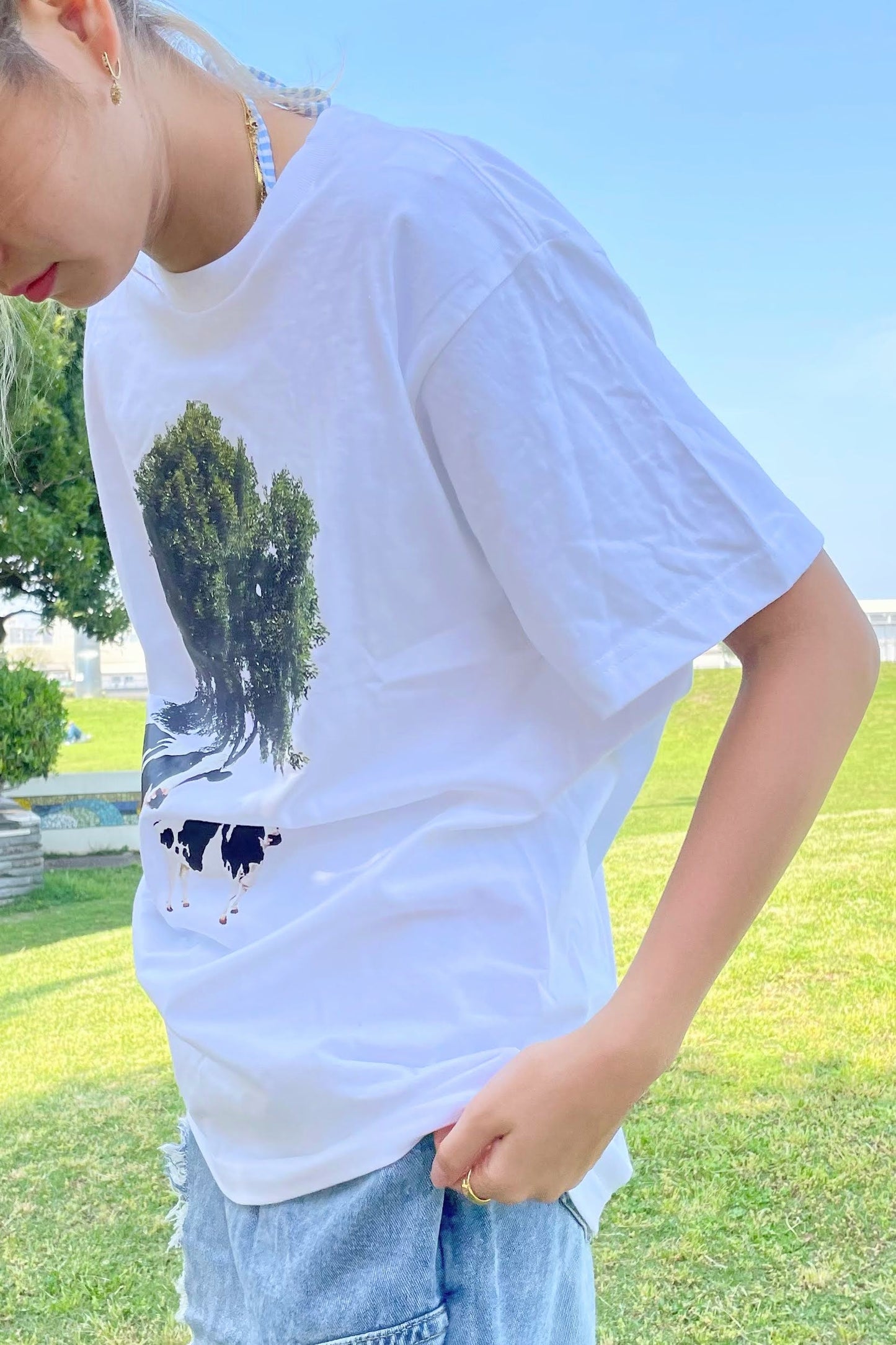 COWプリントTシャツ DPA17063