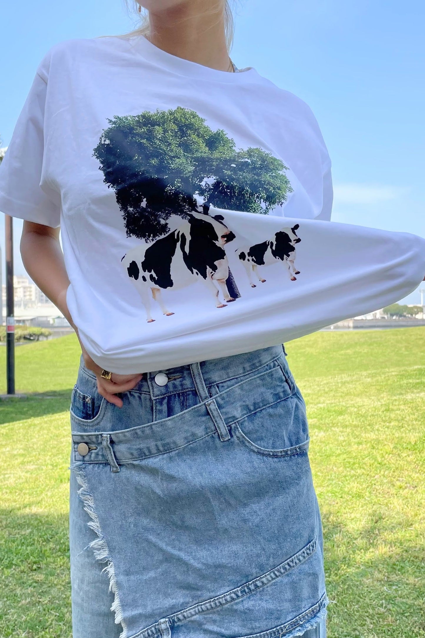 COWプリントTシャツ DPA17063