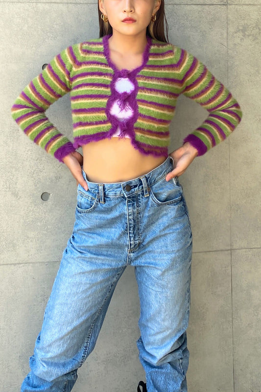 マルチボーダーシャギーニット DPA14009