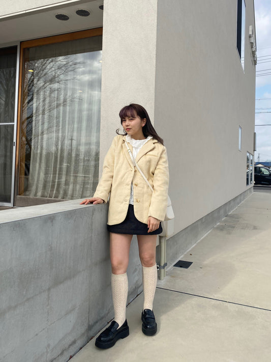 アイボリーボアジャケット CPA23013