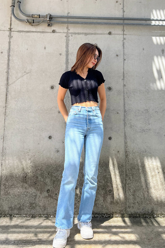 VネックフリルTシャツ DPA30122