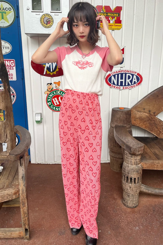 ハイウエストハートワイドパンツ DPA51014