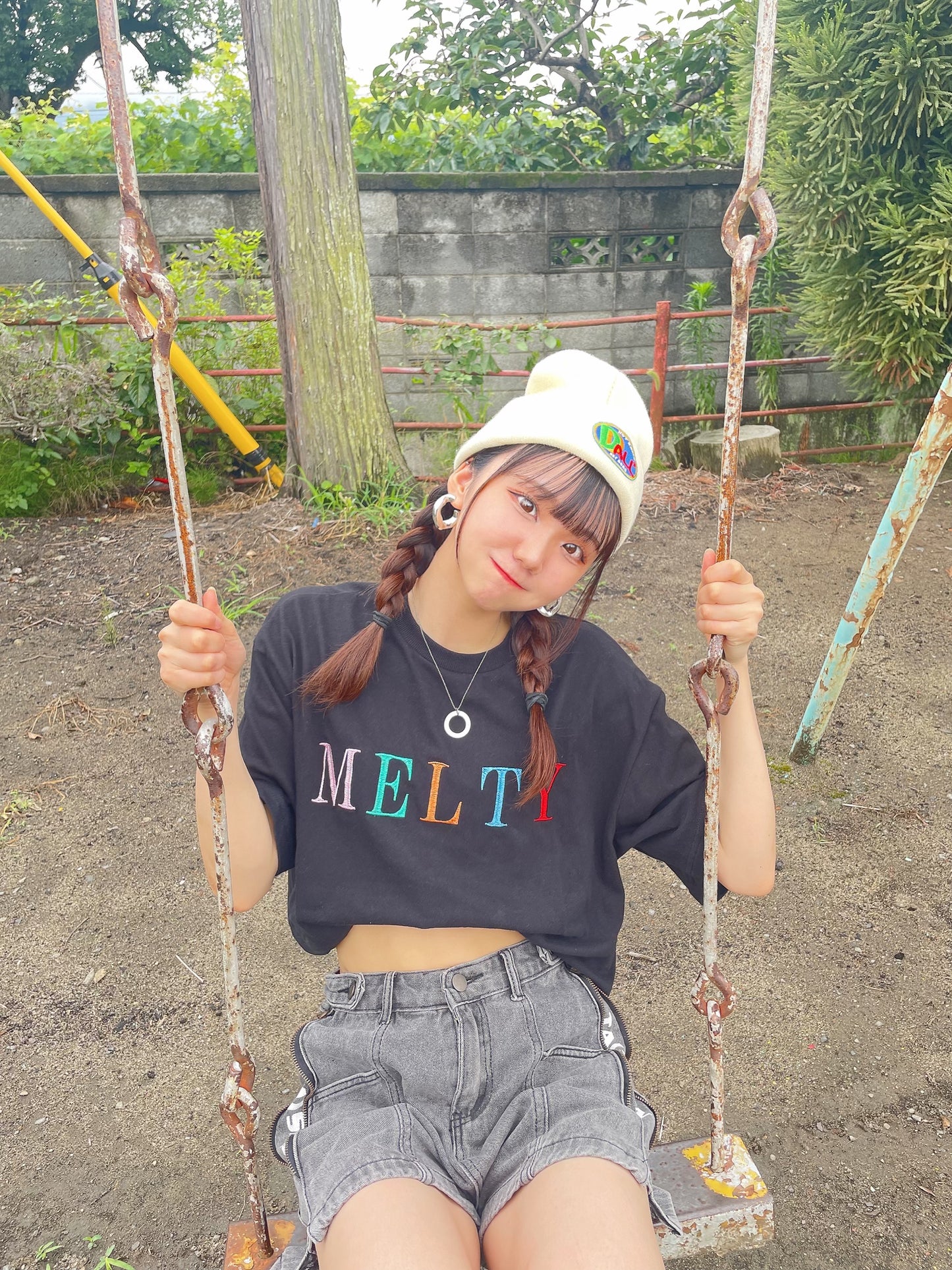 サイドファスナーデニムショートパンツ DPB01017