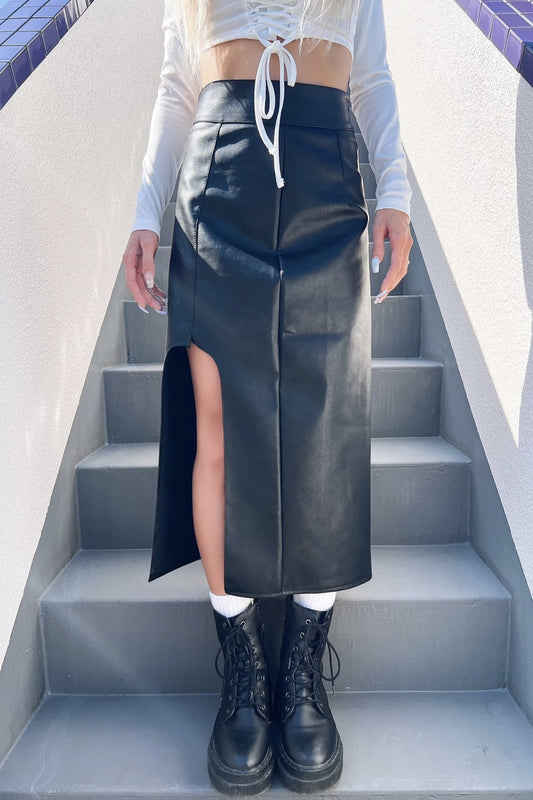 レザースリットスカート DPB10026