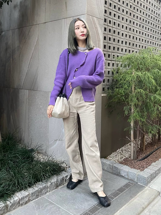 パープルニットカーディガン CPA14050