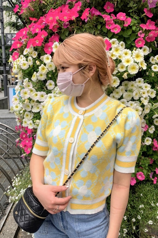 パフスリーブフラワーサマーニット DPA46060