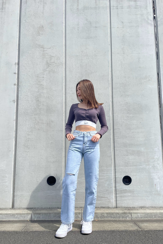 ダメージポイントストレートデニム DPA30020